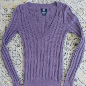 3/$15 Lavender American Eagle Cable Knit Sweater